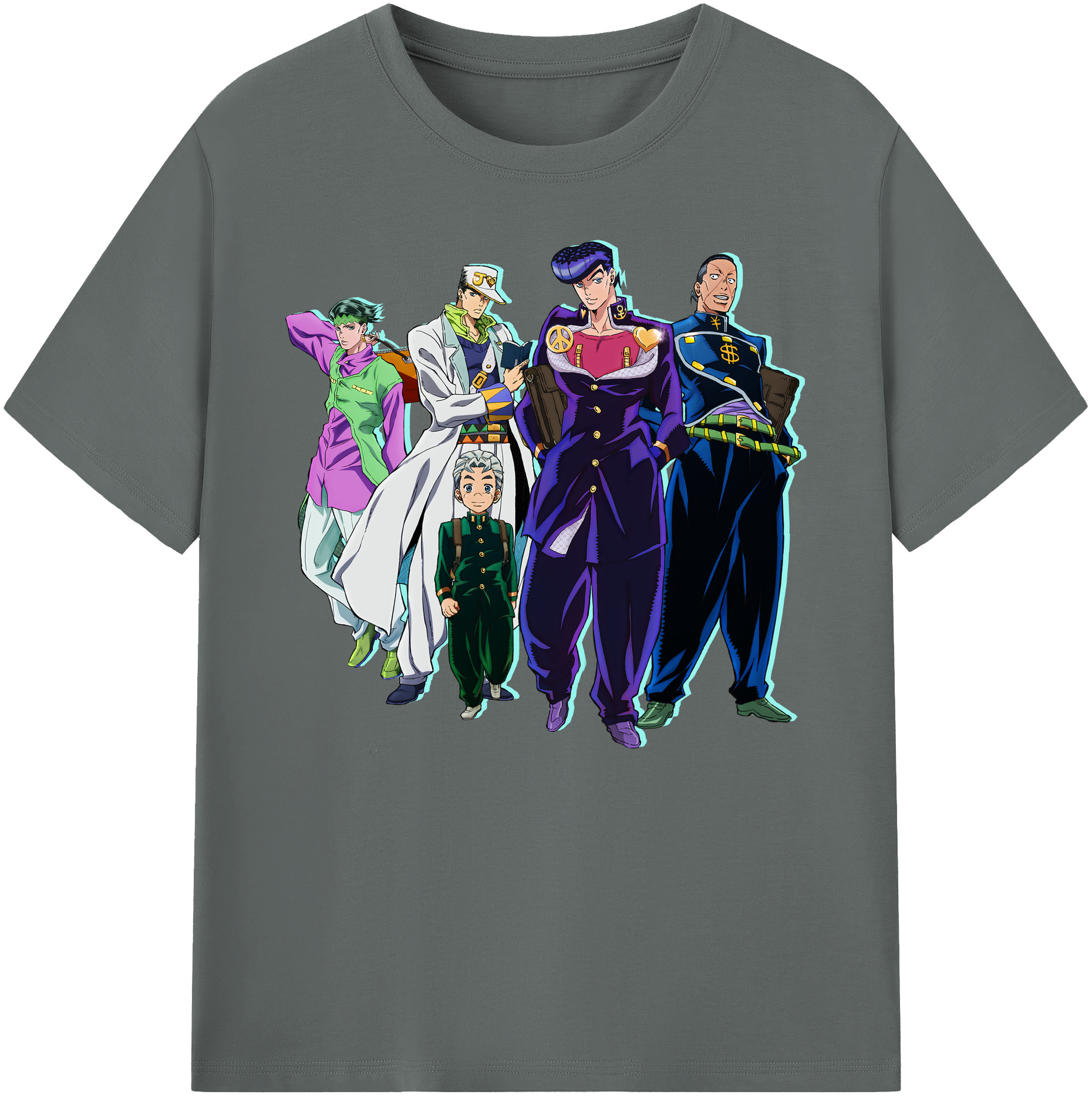 （画像用） ジョジョの奇妙な冒険 JoJo's Bizarre Adventure 綿100％ メンズ半袖Tシャツ｜肌触りやわらか＆通気性